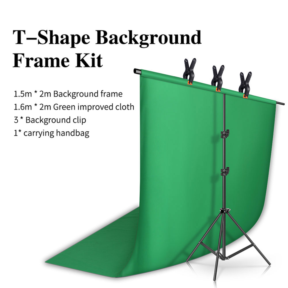 Green Screen Collapsible - Photography Photo Studio T-Shape Backdrop Background