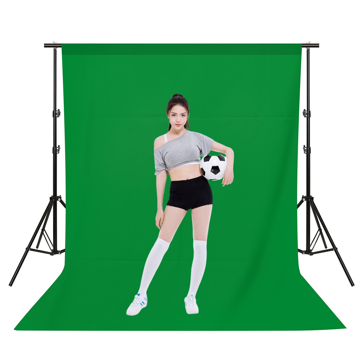 Green Screen Collapsible - Photography Background Backdrop Cloth Green White
