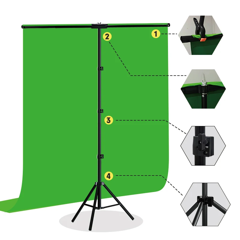 T-Shape Backdrop Stand Kit wit - Green Screen Collapsible 评论和价格