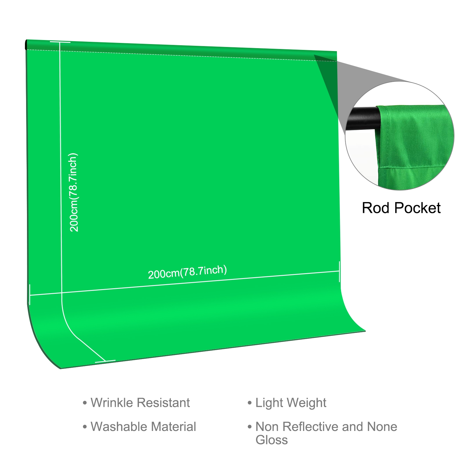 PULUZ 2m X 2m Photography Back - Green Screen Collapsible 评论和价格
